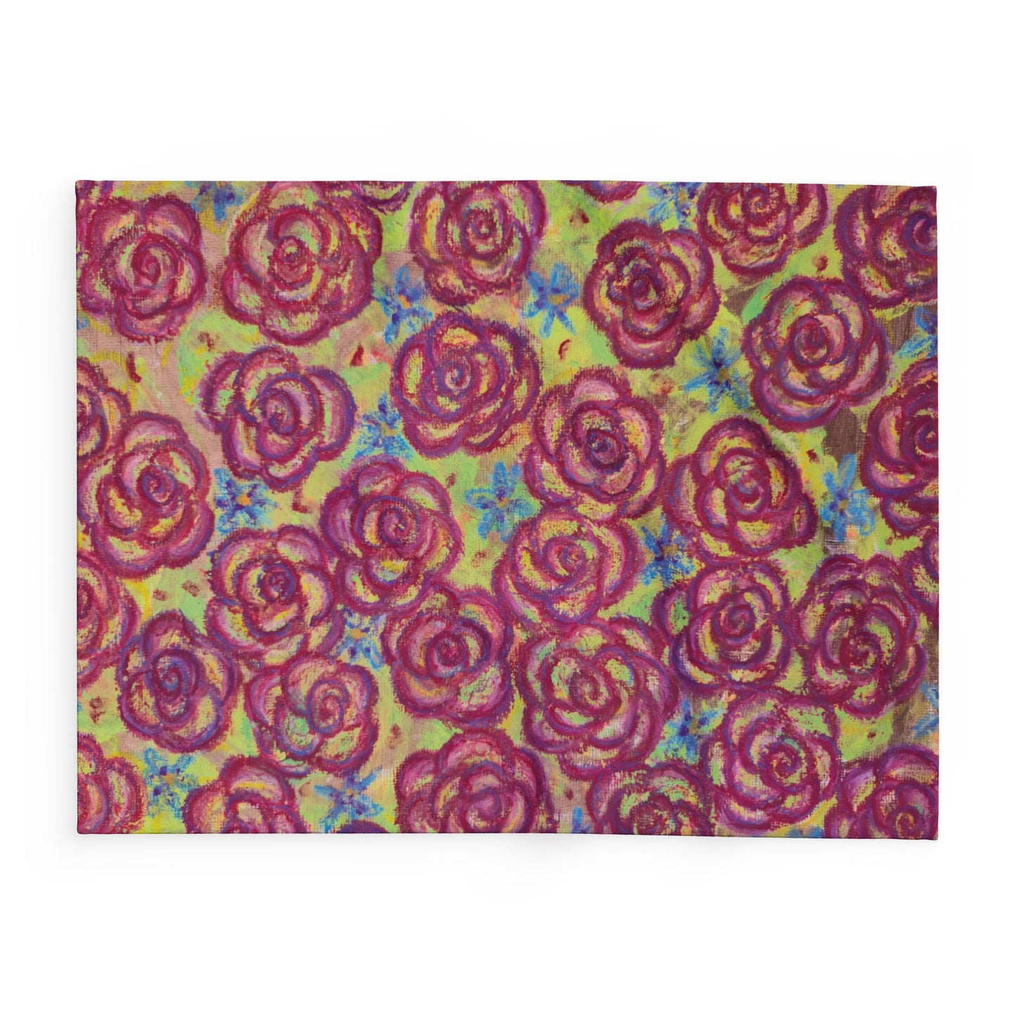 Art Fleece Blanket - Magenta Roses