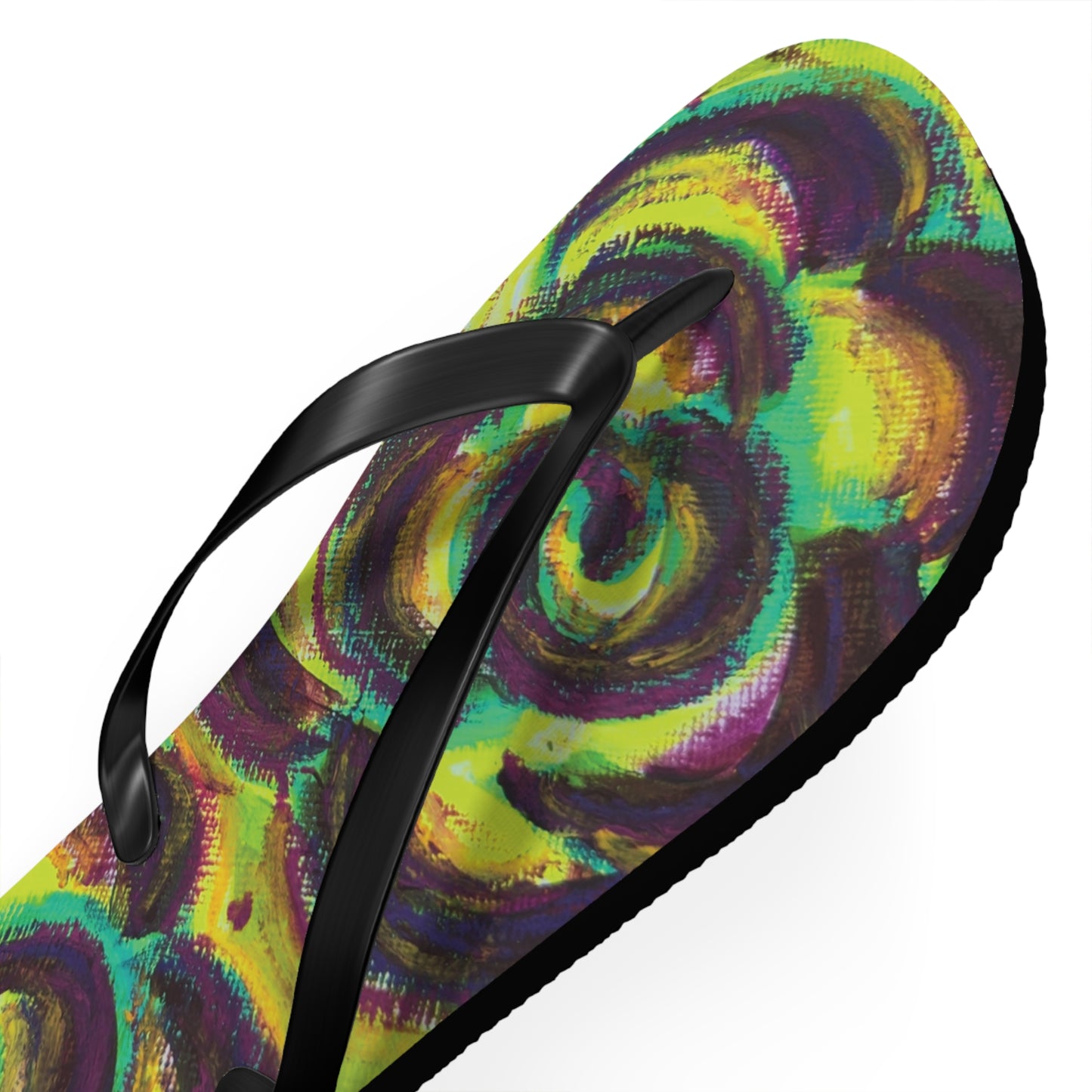 Art Flip Flops - Peridot Roses