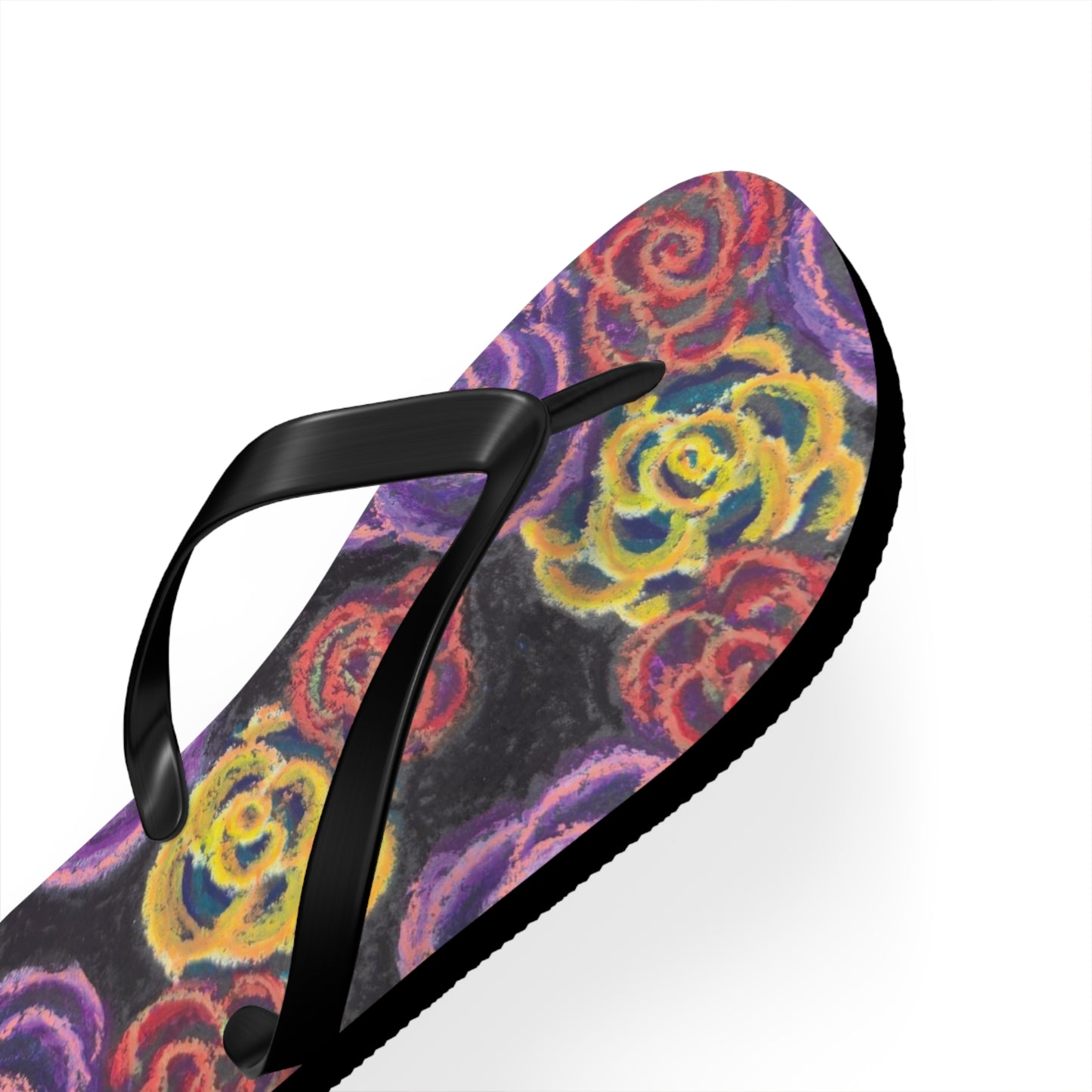 Art Flip Flops - Midnight Roses