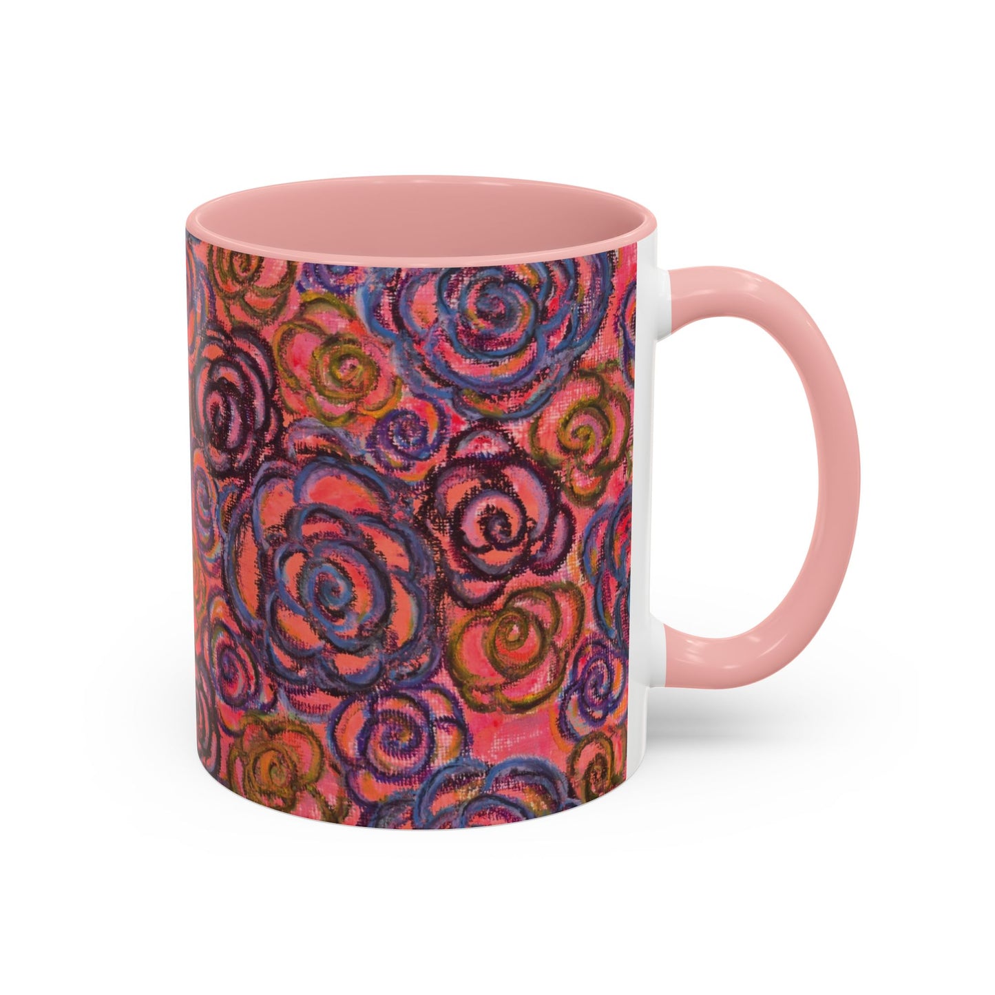Art Accent Mug - Electric Pink Roses