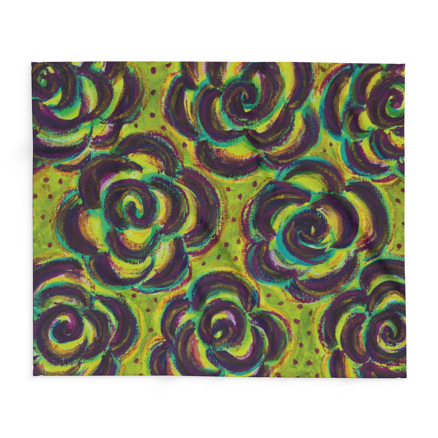Art Fleece Blanket - Peridot Roses