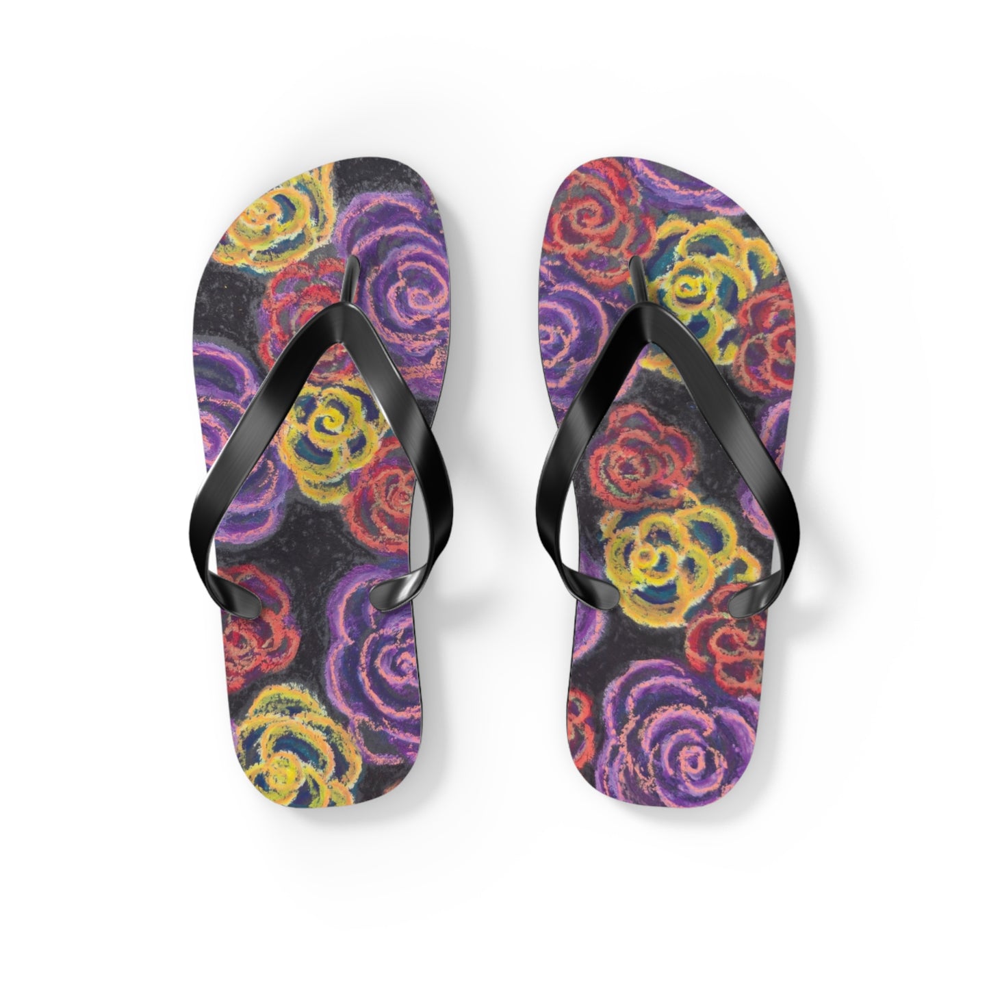 Art Flip Flops - Midnight Roses