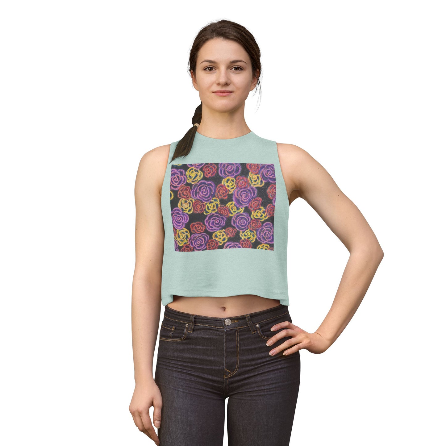 Art Women's Crop Top - Midnight Roses