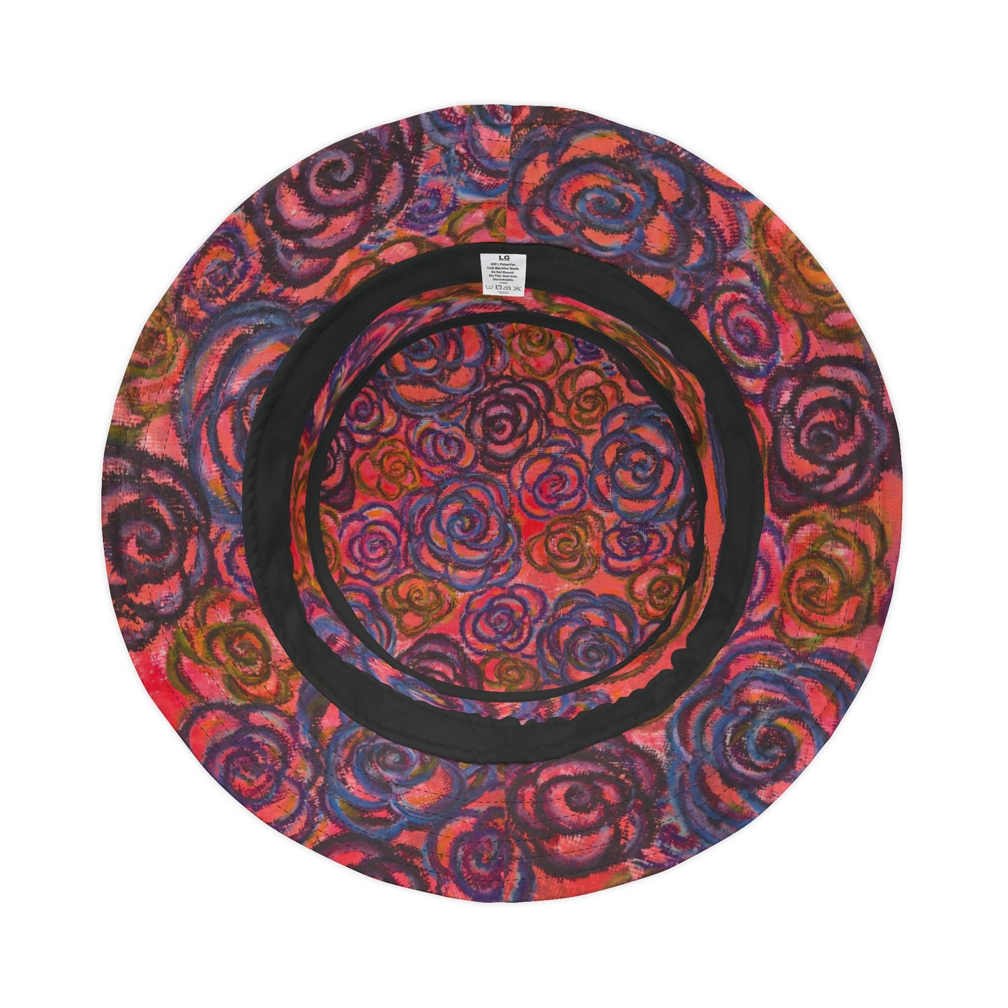 Art Bucket Hat - Electric Pink Roses