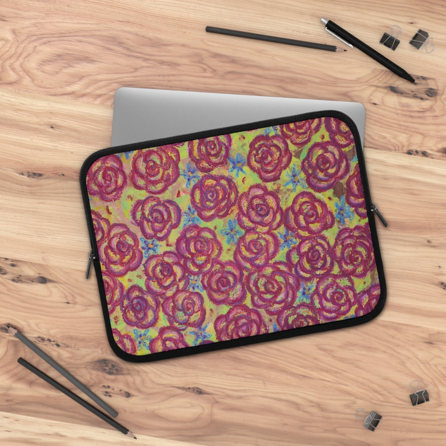 Art Laptop/Tablet Sleeve - Magenta Roses