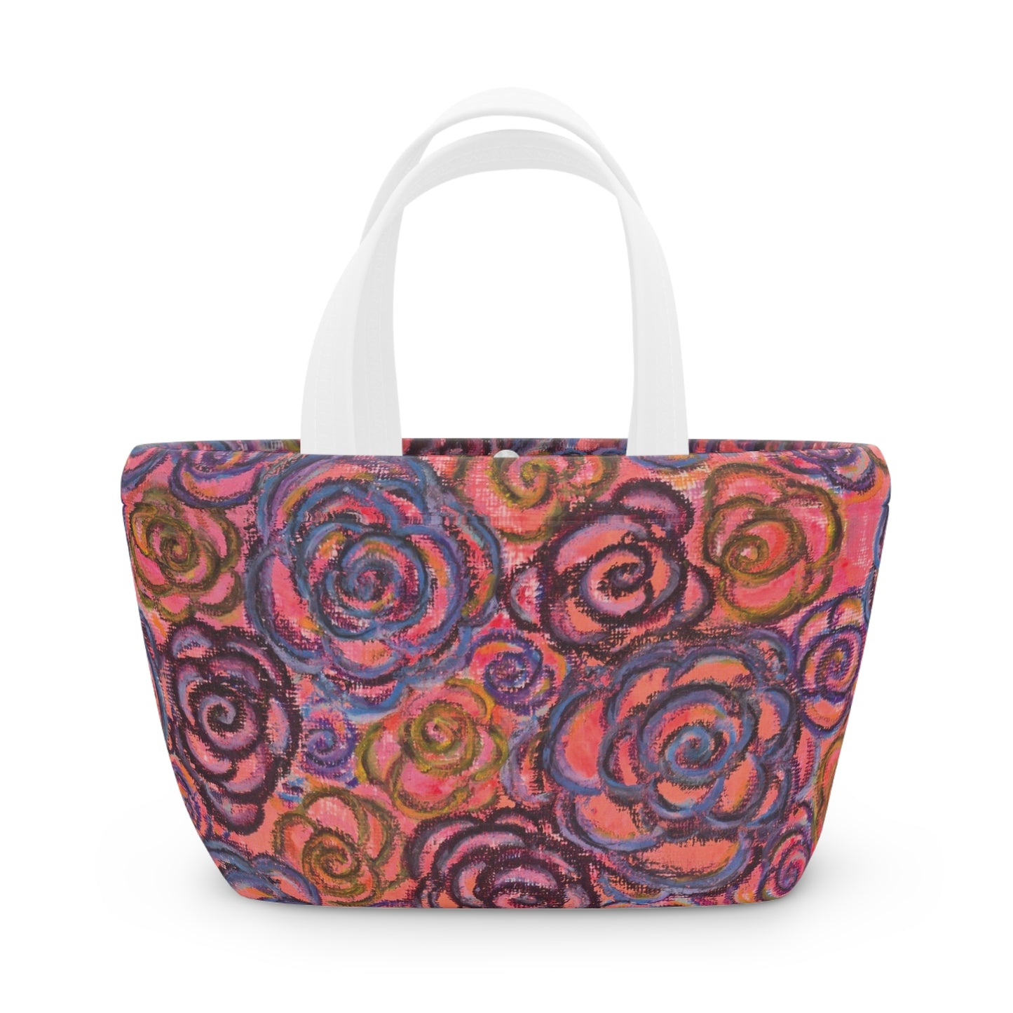 Art Lunch Bag - Electric Pink Roses