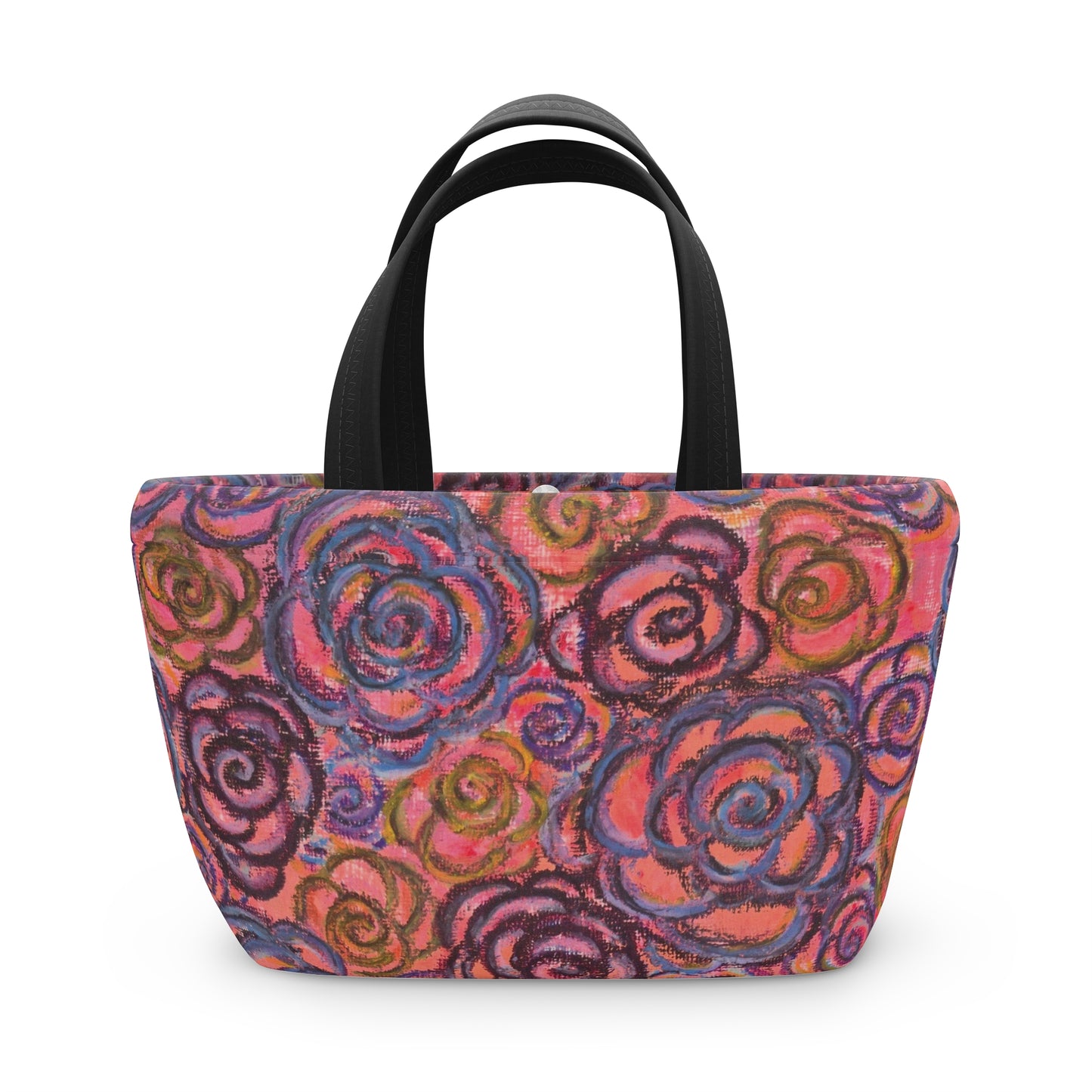 Art Lunch Bag - Electric Pink Roses