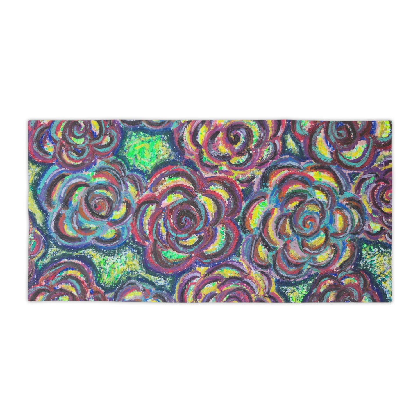 Art Beach Towel - Garden Roses