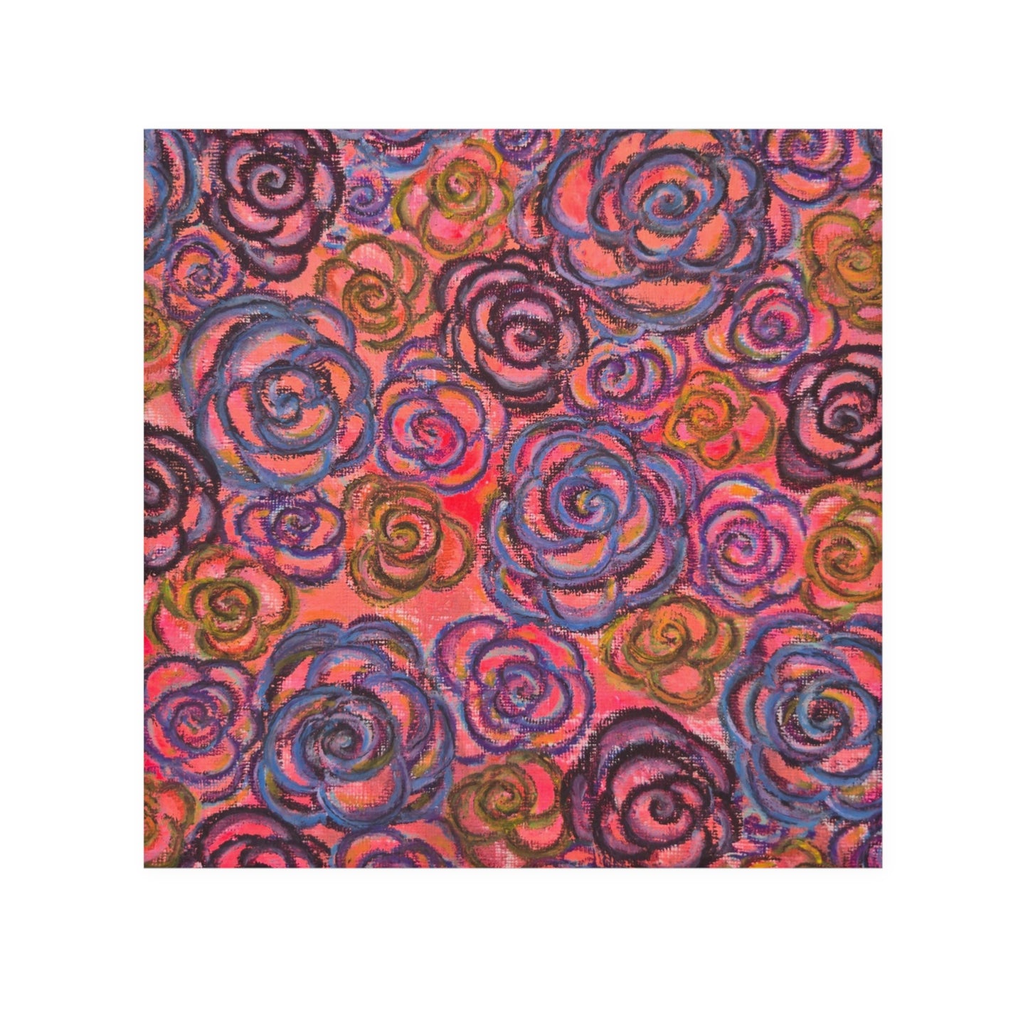 Art Face Towel - Electric Pink Roses