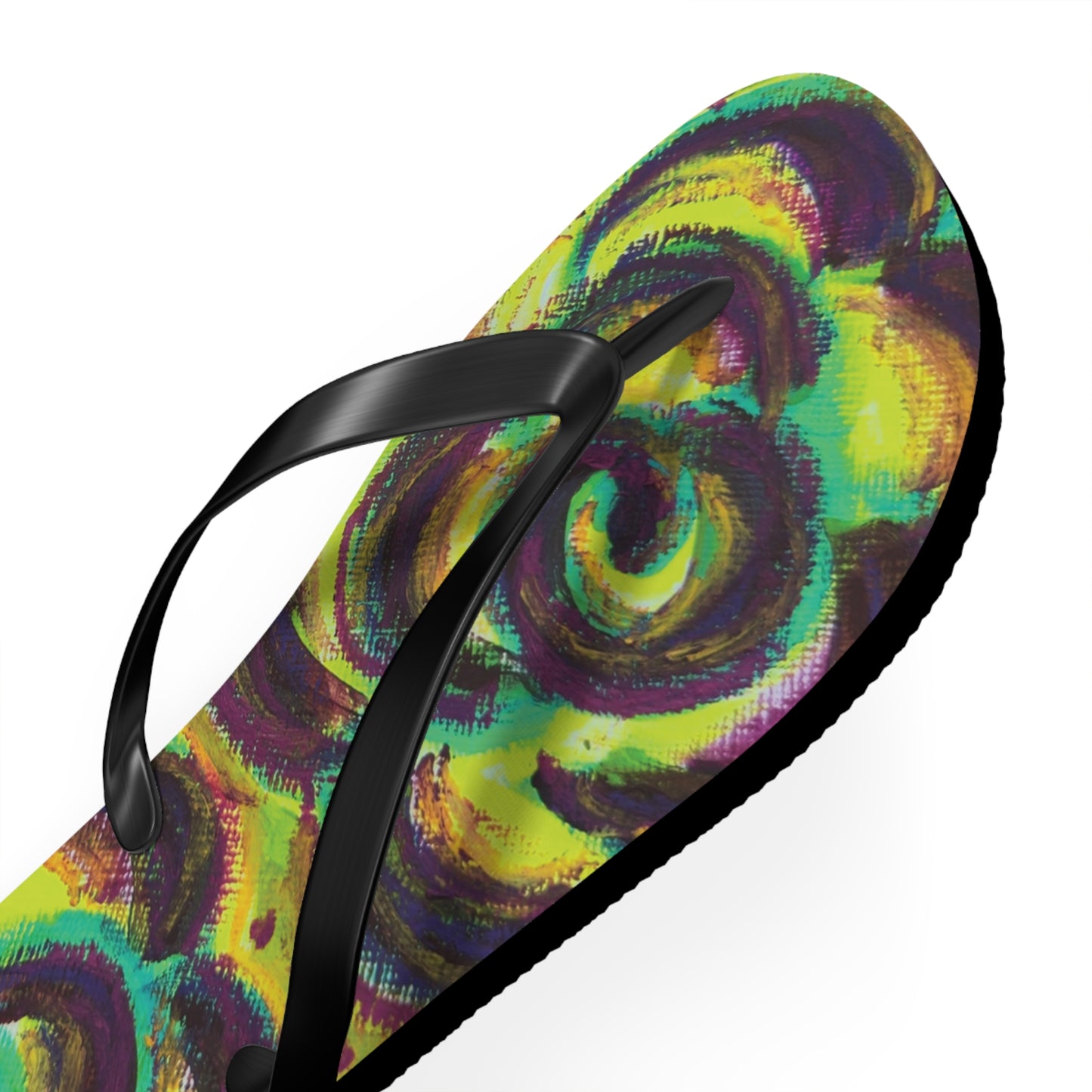 Art Flip Flops - Peridot Roses