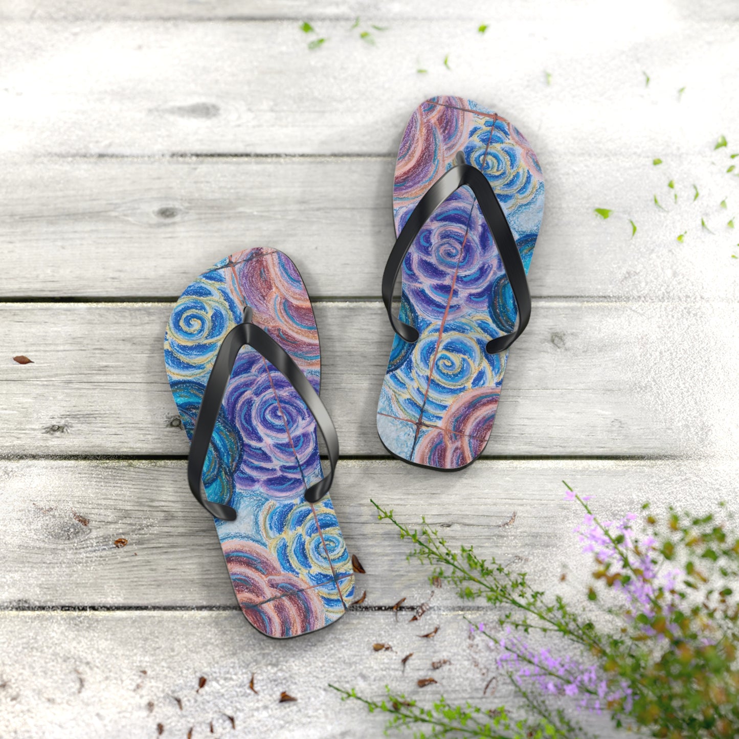 Art Flip Flops - Hometown Roses