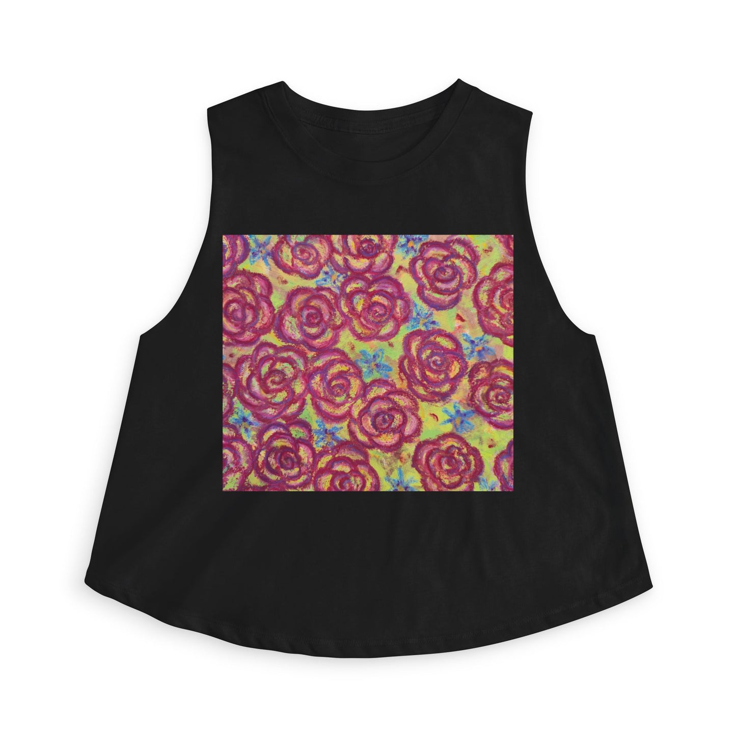 Art Women's Crop Top - Magenta Roses