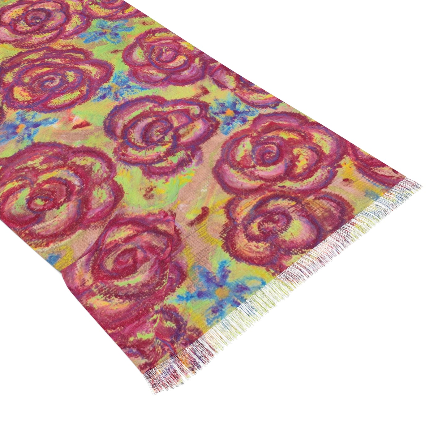 Art Scarf - Magenta Roses