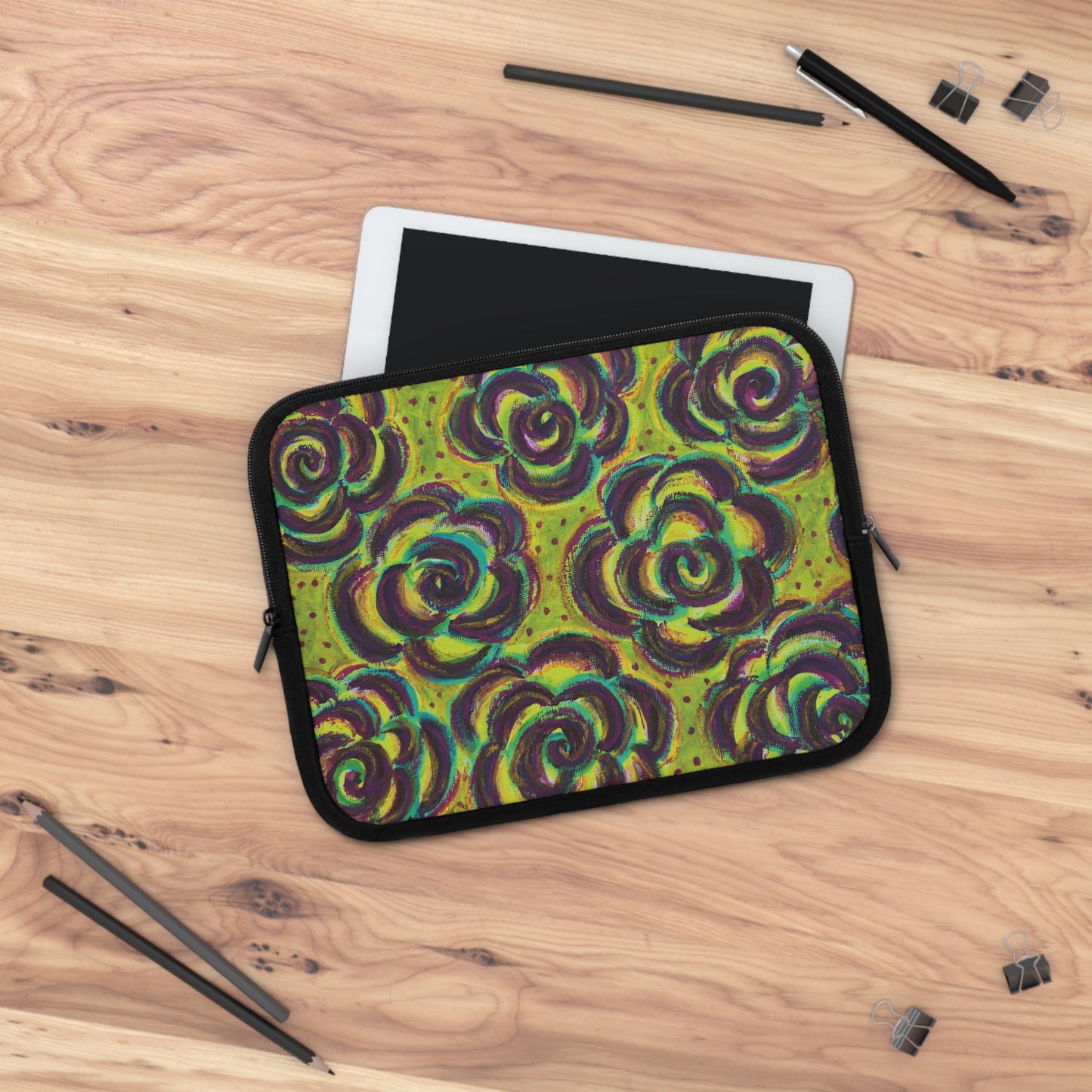 Art Laptop/Tablet Sleeve - Peridot Roses