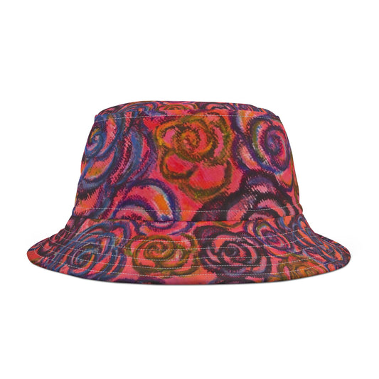 Art Bucket Hat - Electric Pink Roses