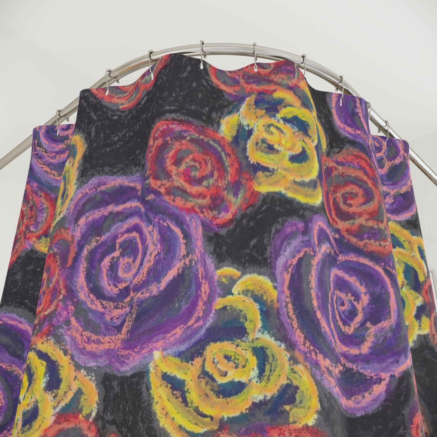 Art Shower Curtain - Midnight Roses