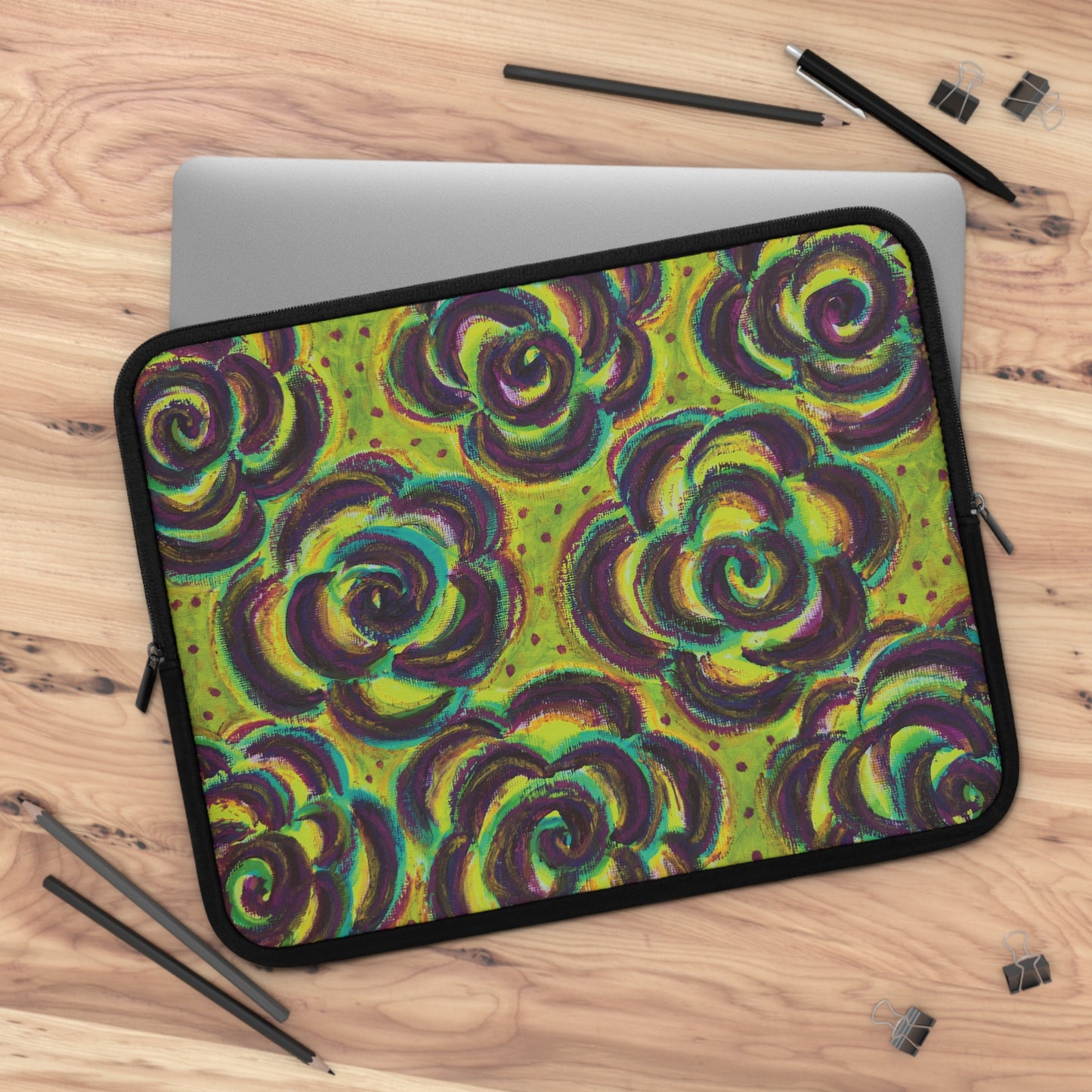 Art Laptop/Tablet Sleeve - Peridot Roses