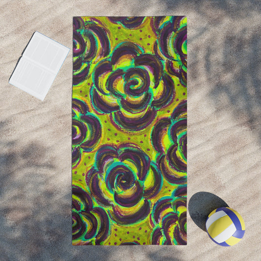 Art Beach Towel - Peridot Roses