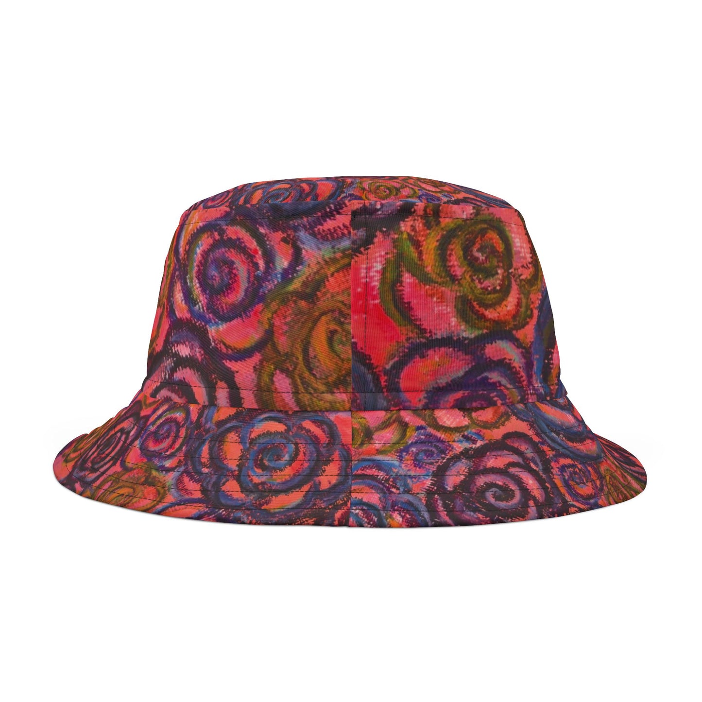 Art Bucket Hat - Electric Pink Roses