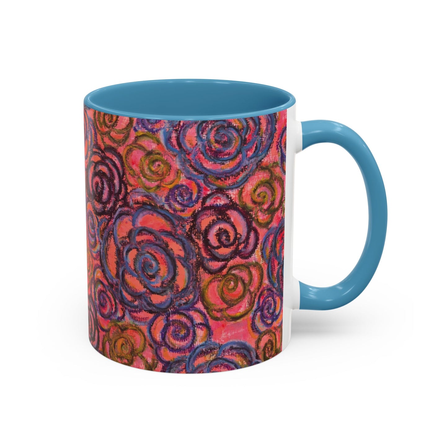 Art Accent Mug - Electric Pink Roses