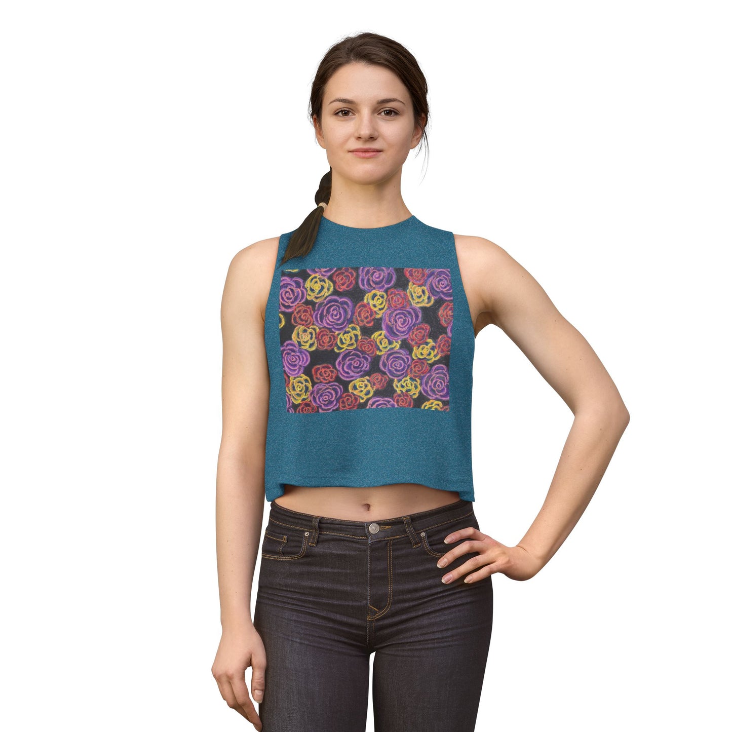 Art Women's Crop Top - Midnight Roses
