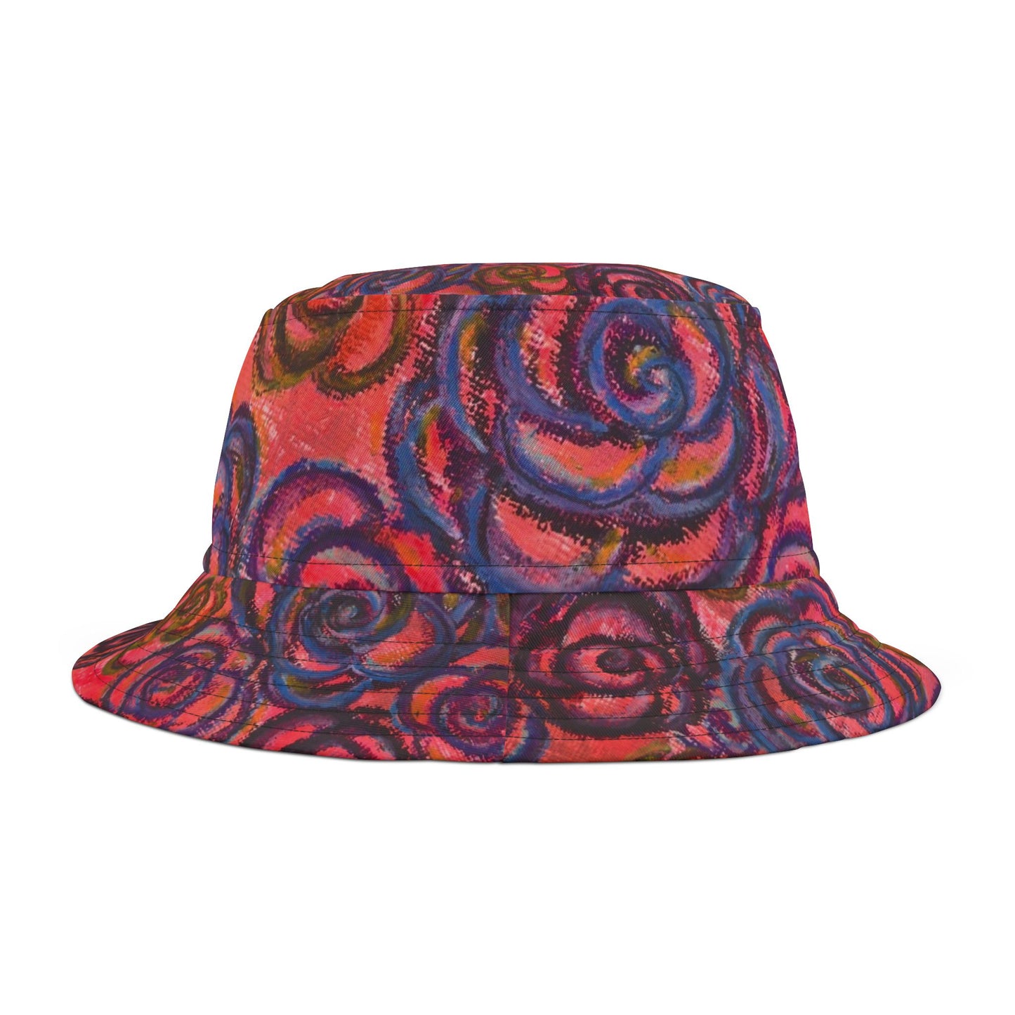 Art Bucket Hat - Electric Pink Roses