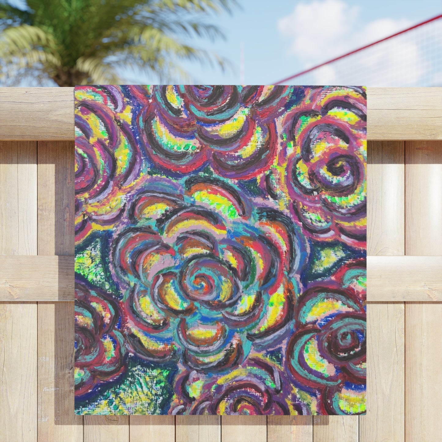 Art Beach Towel - Garden Roses