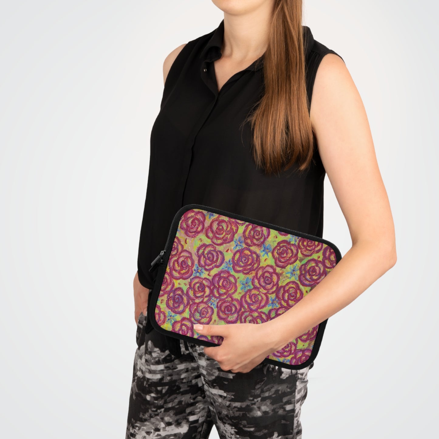 Art Laptop/Tablet Sleeve - Magenta Roses