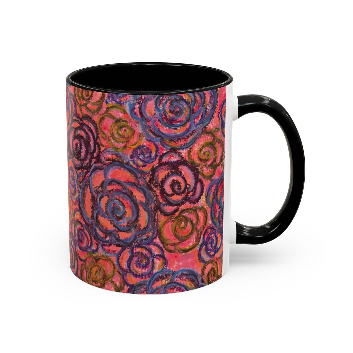 Art Accent Mug - Electric Pink Roses