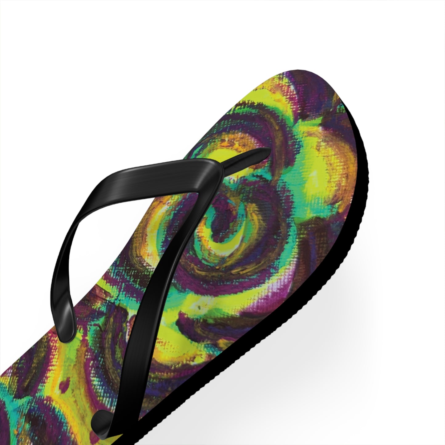 Art Flip Flops - Peridot Roses