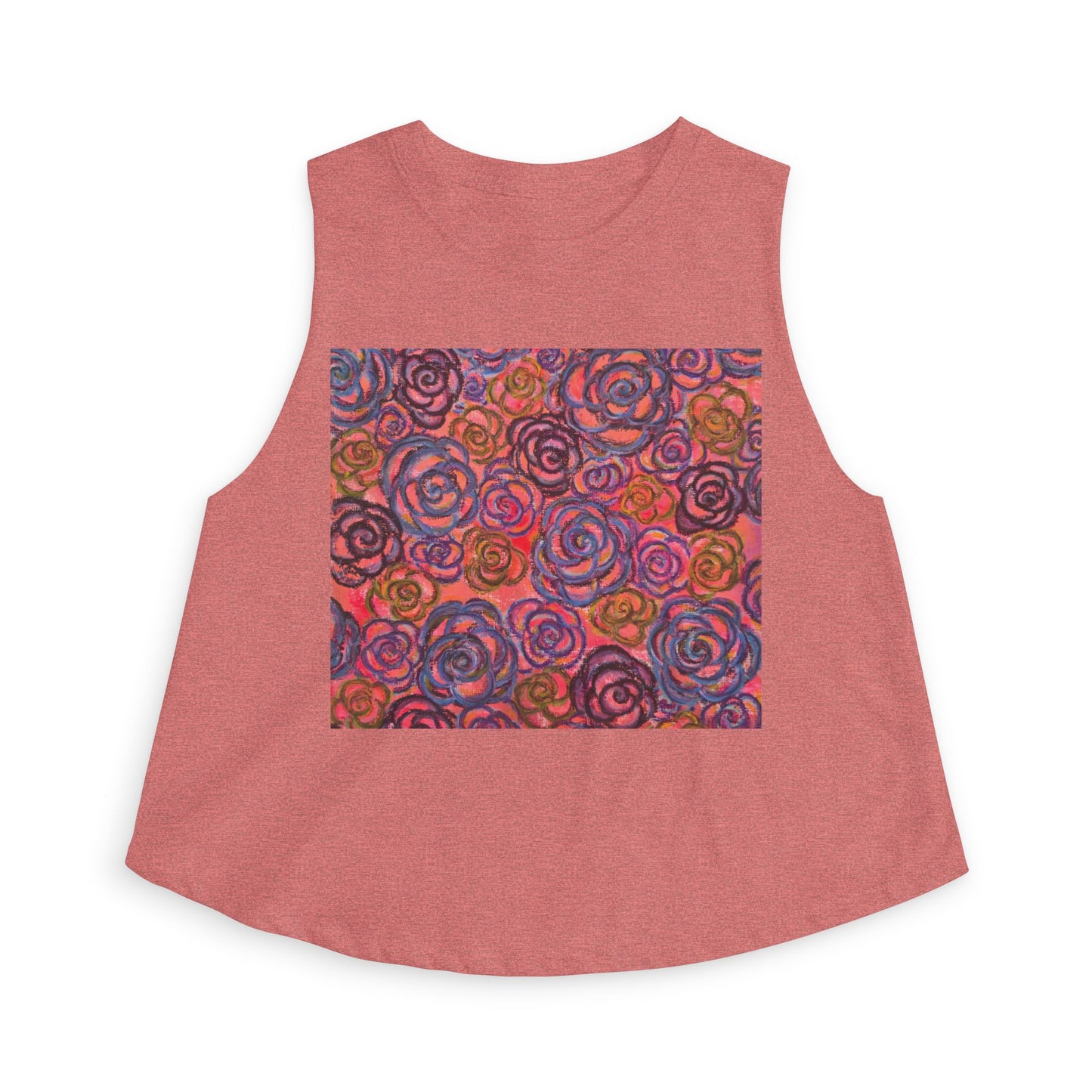 Art Women's Crop Top - Electric Pink Roses