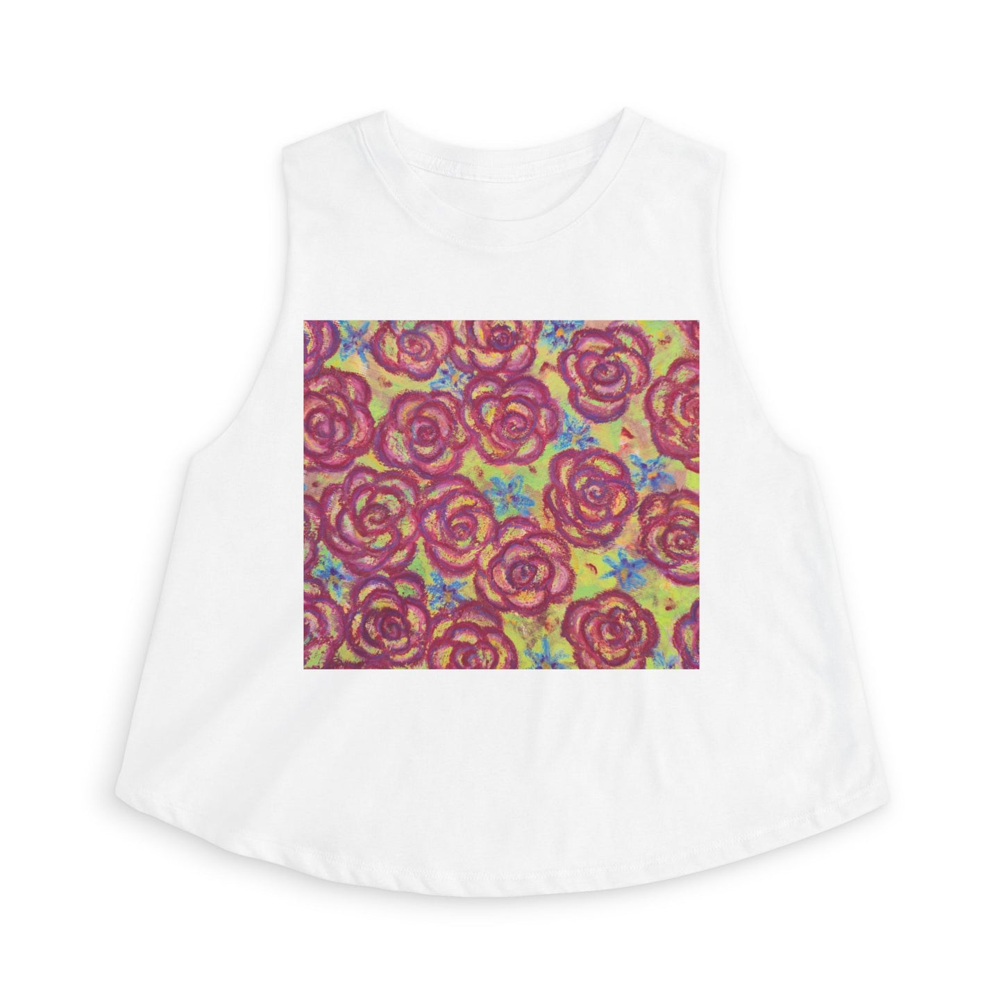 Art Women's Crop Top - Magenta Roses