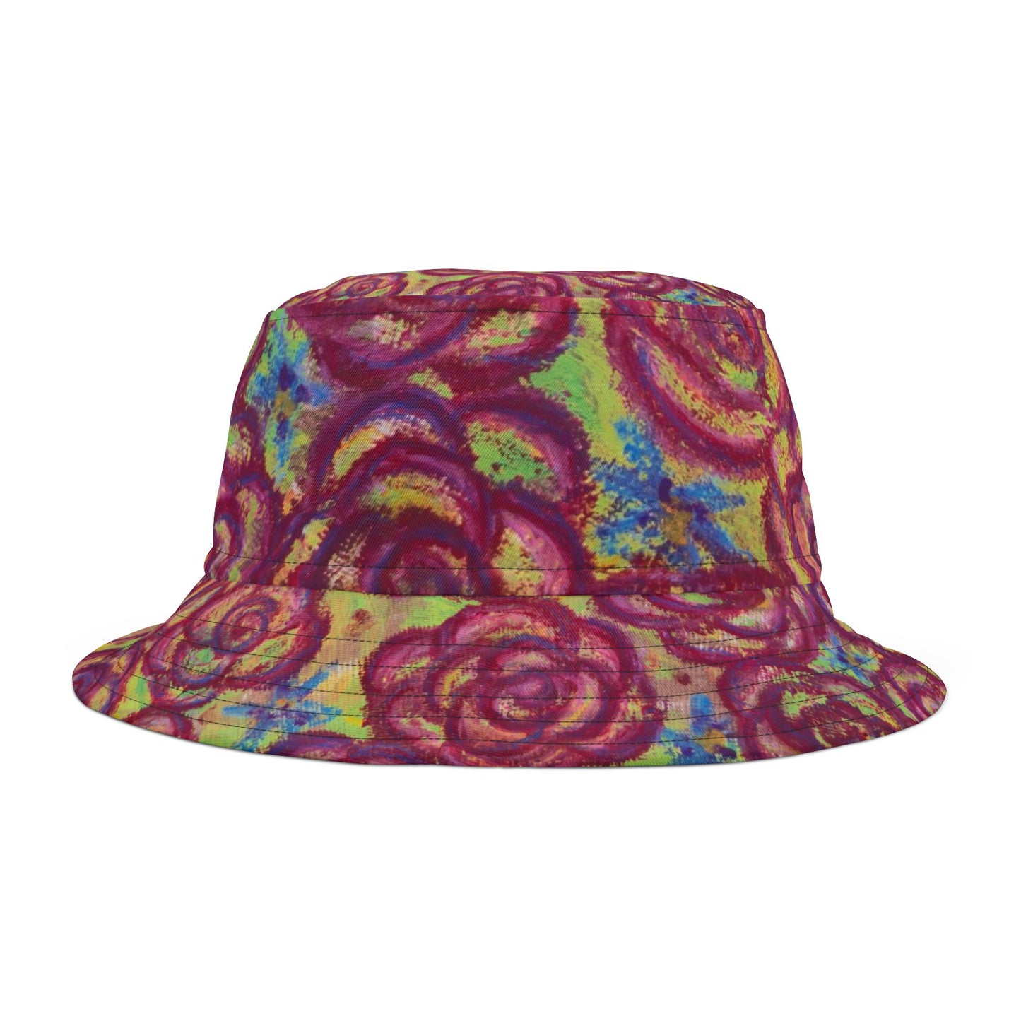 Art Bucket Hat - Magenta Roses