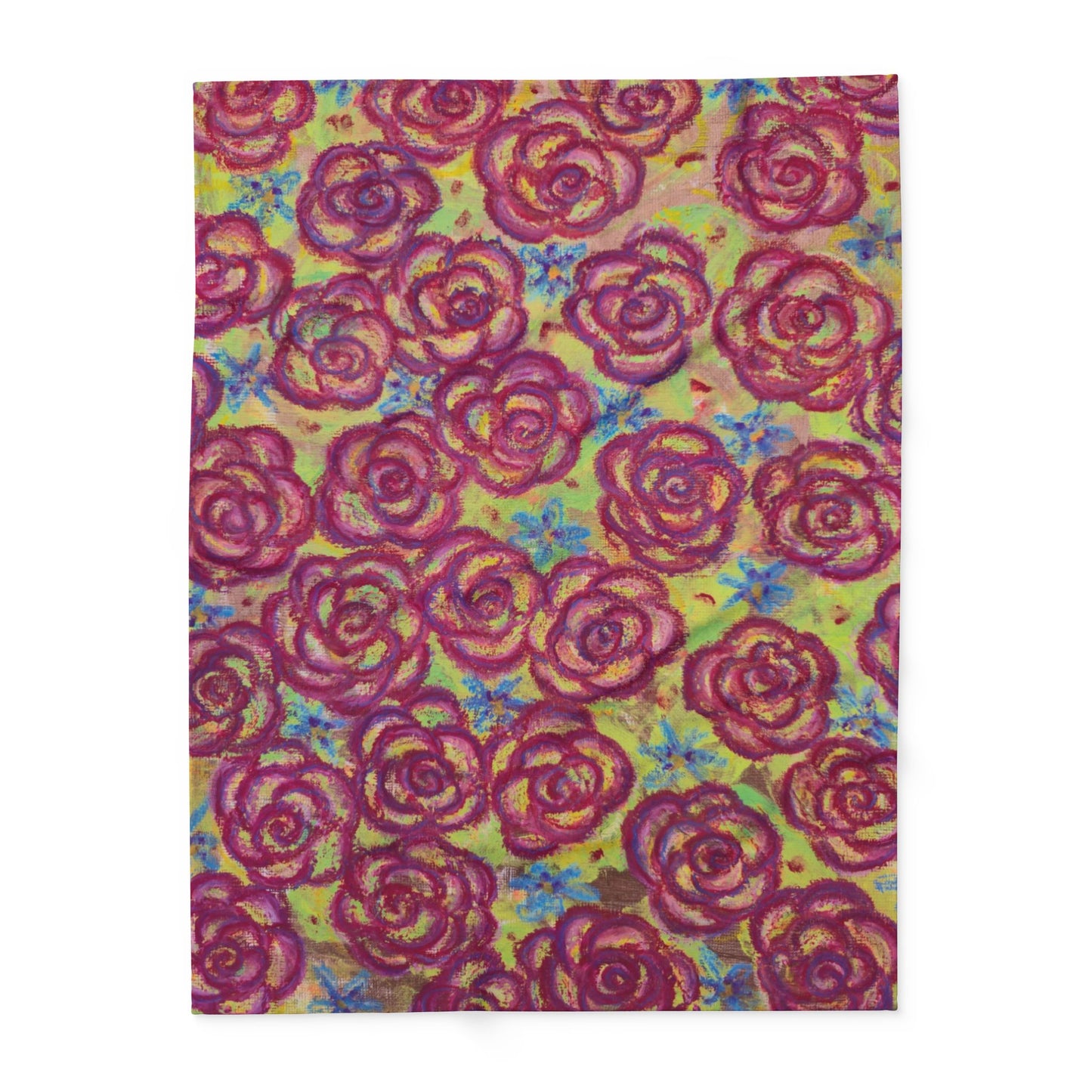 Art Fleece Blanket - Magenta Roses