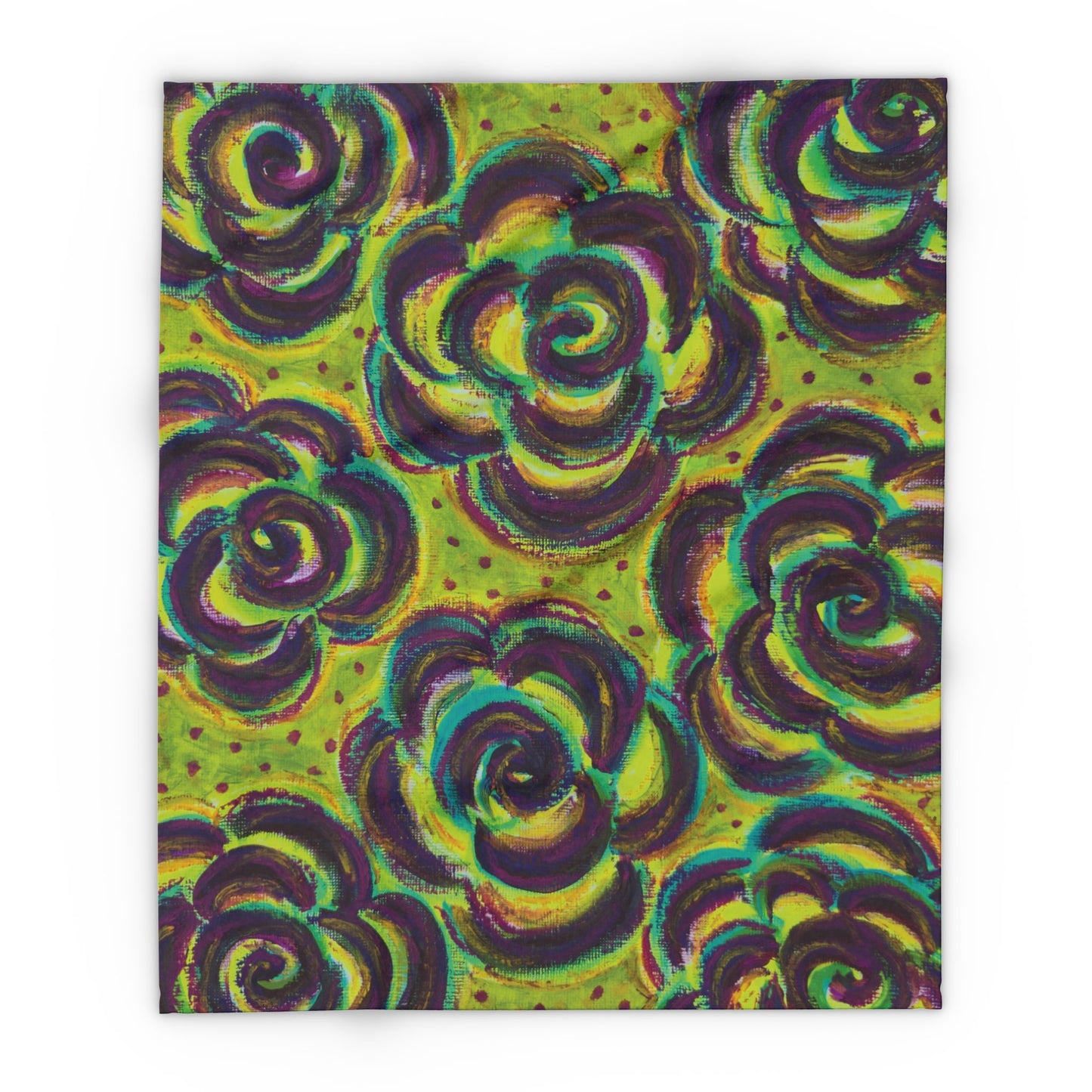 Art Fleece Blanket - Peridot Roses