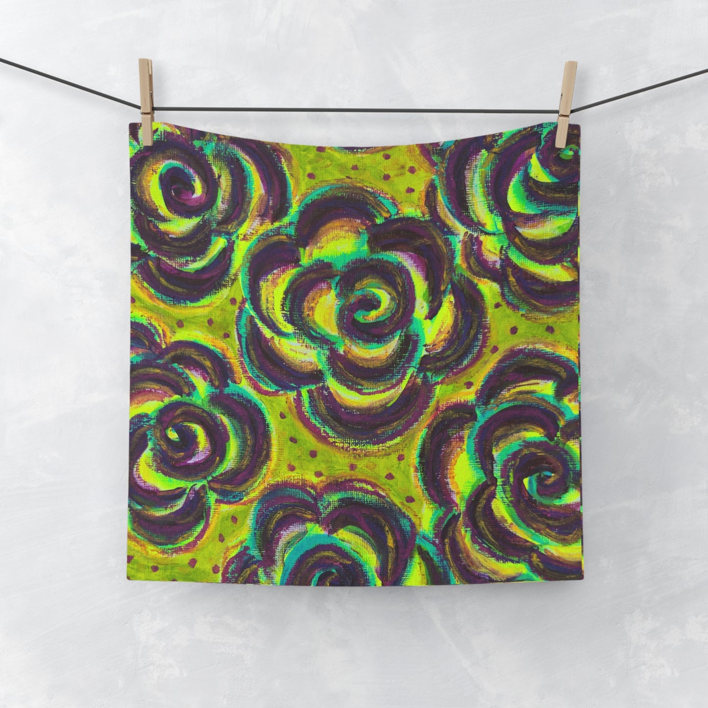 Art Face Towel - Peridot Roses