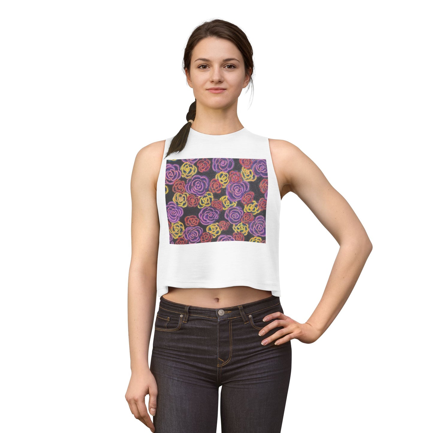 Art Women's Crop Top - Midnight Roses