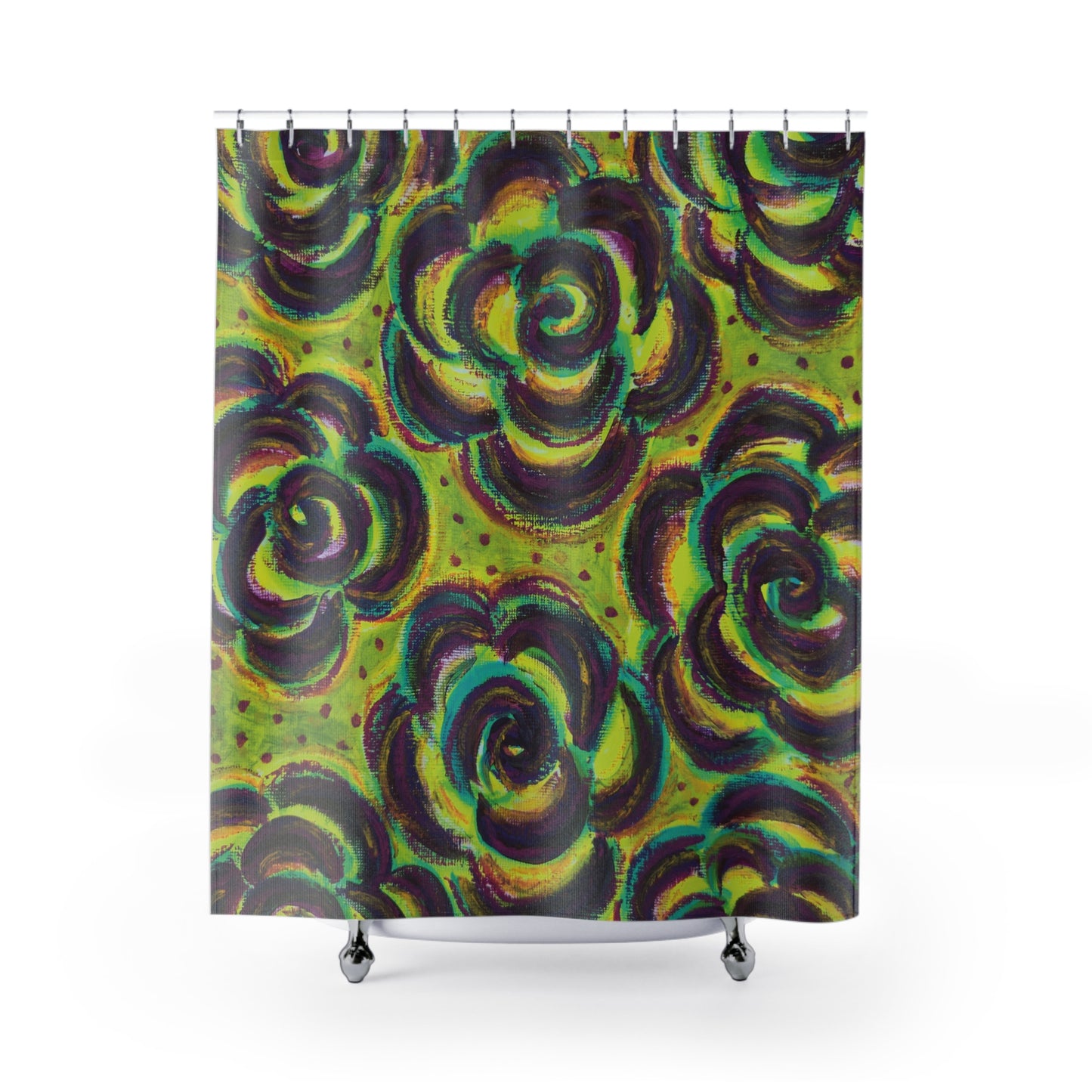 Art Shower Curtain - Peridot Roses