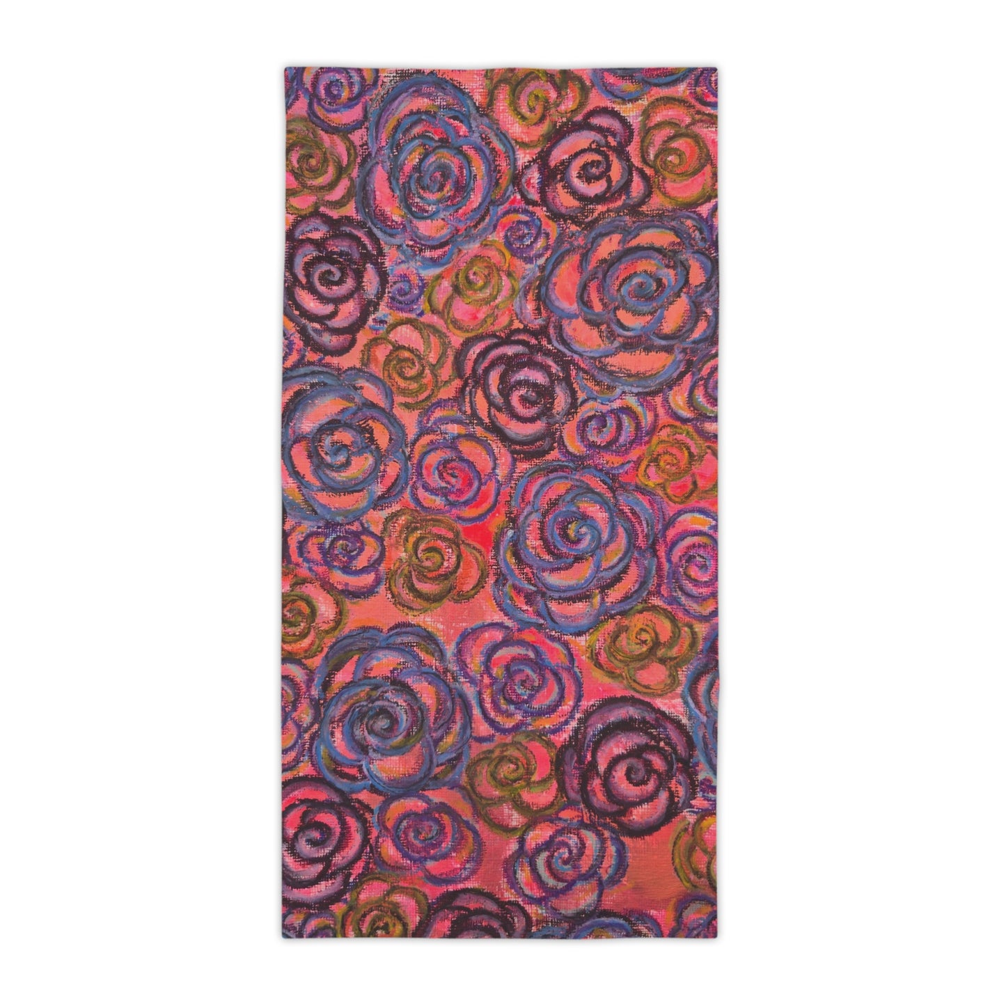 Art Beach Towel - Electric Pink Roses