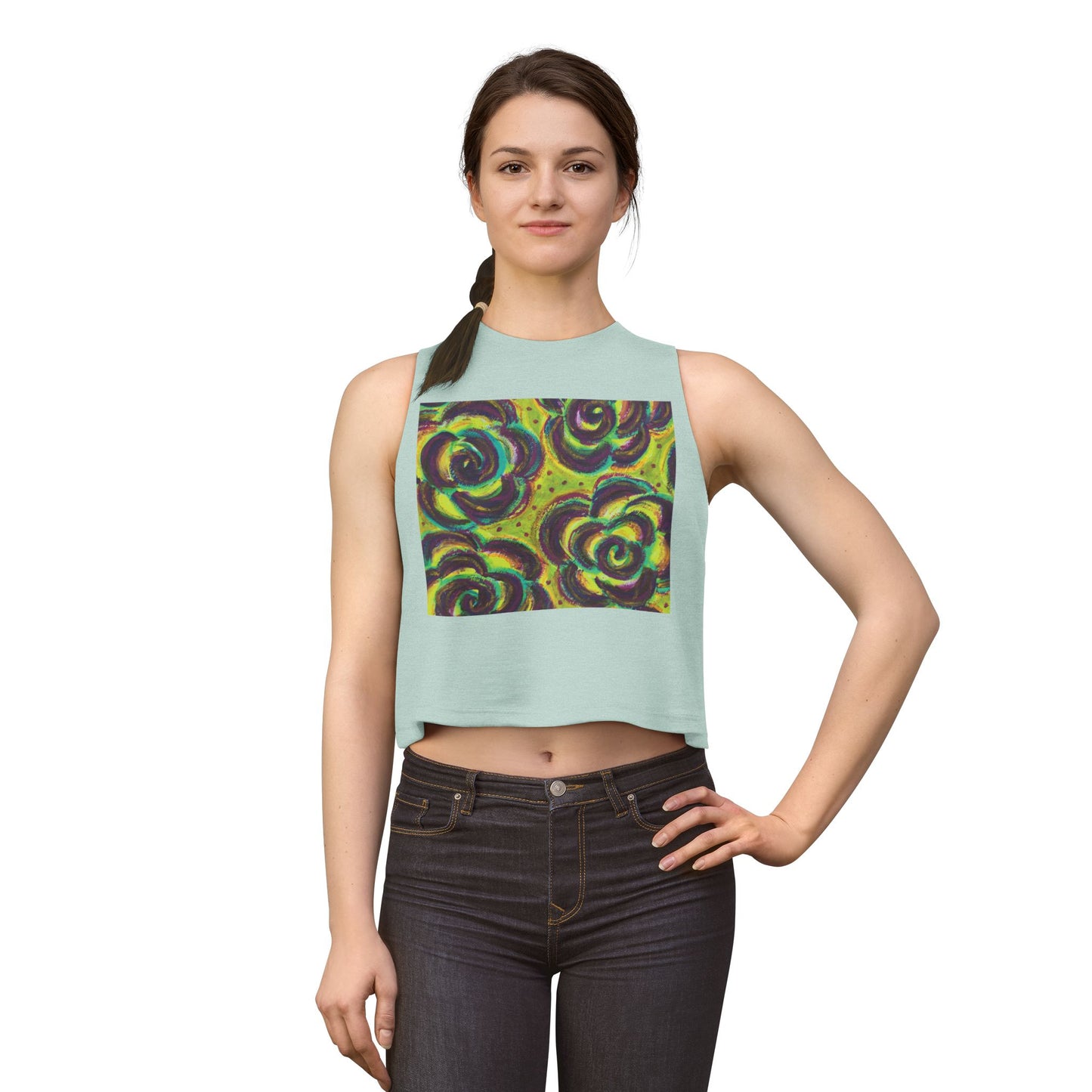 Art Women's Crop Top - Peridot Roses