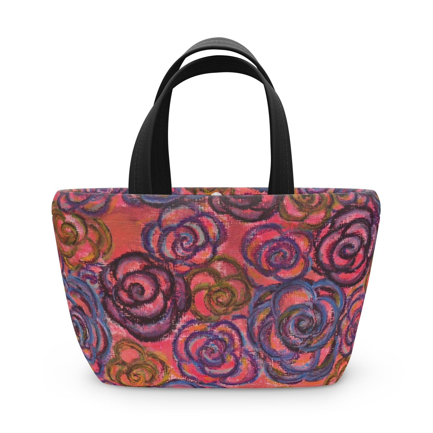 Art Lunch Bag - Electric Pink Roses