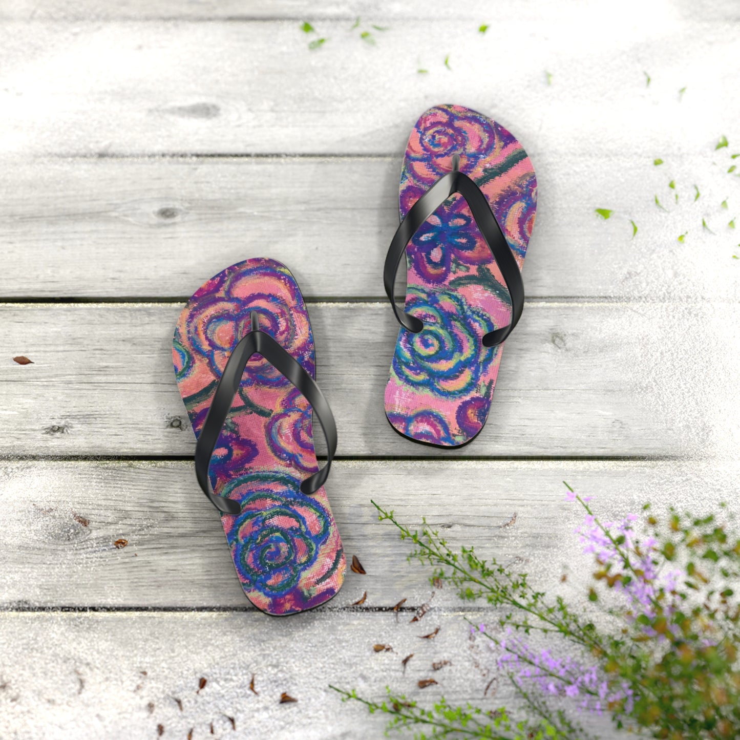 Art Flip Flops - Mystical Roses