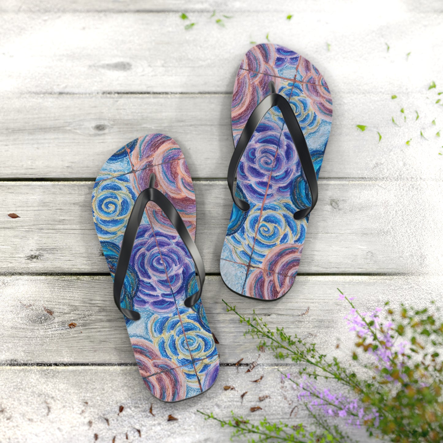 Art Flip Flops - Hometown Roses