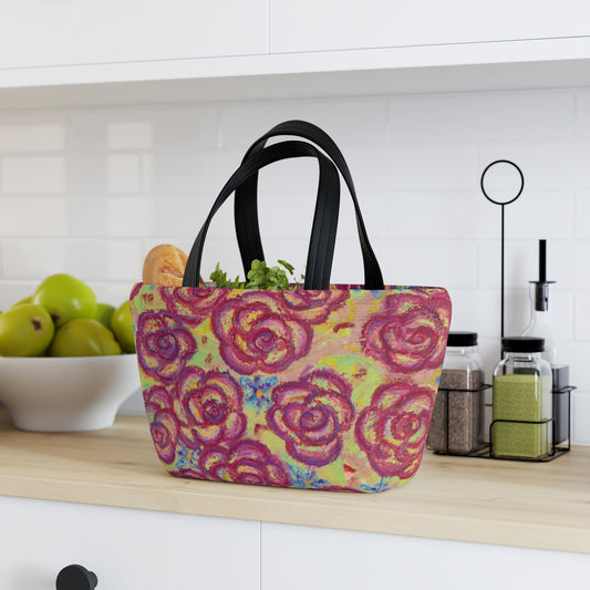 Art Lunch Bag - Magenta Roses