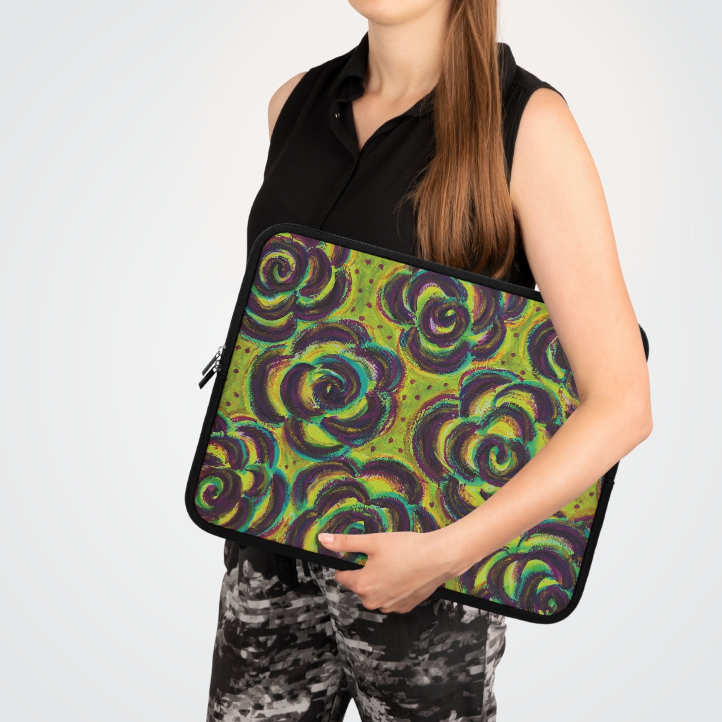 Art Laptop/Tablet Sleeve - Peridot Roses