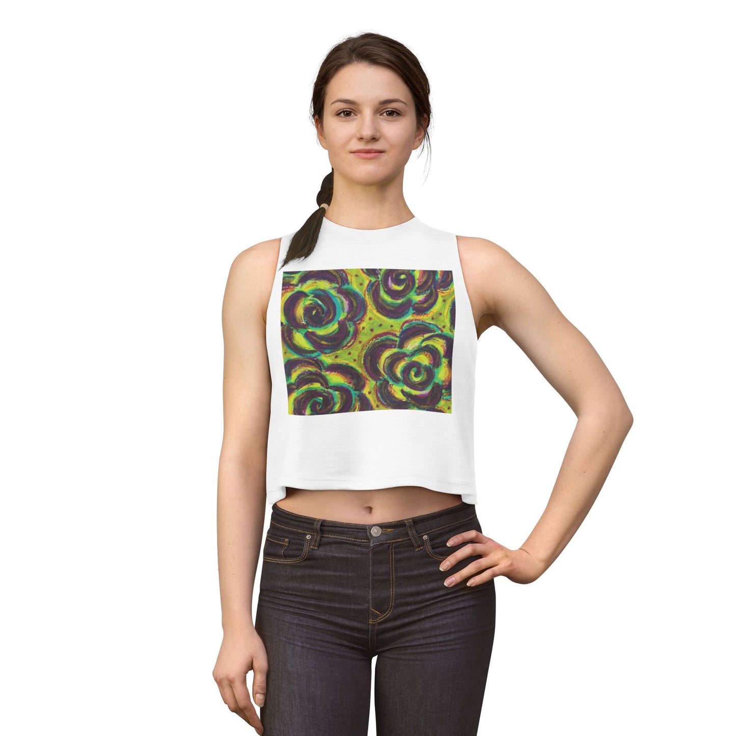 Art Women's Crop Top - Peridot Roses