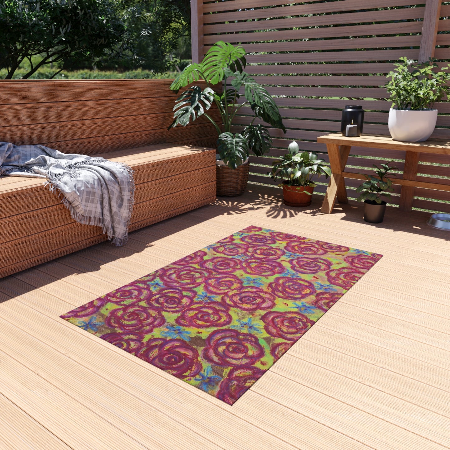 Art Rug - Magenta Roses