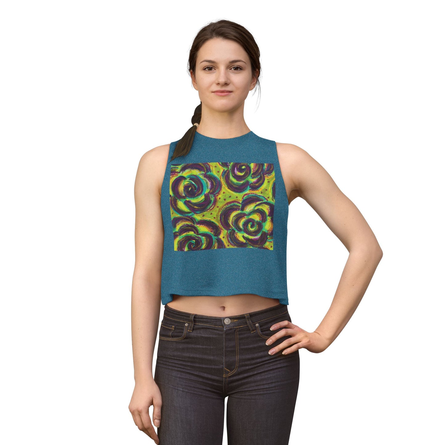 Art Women's Crop Top - Peridot Roses