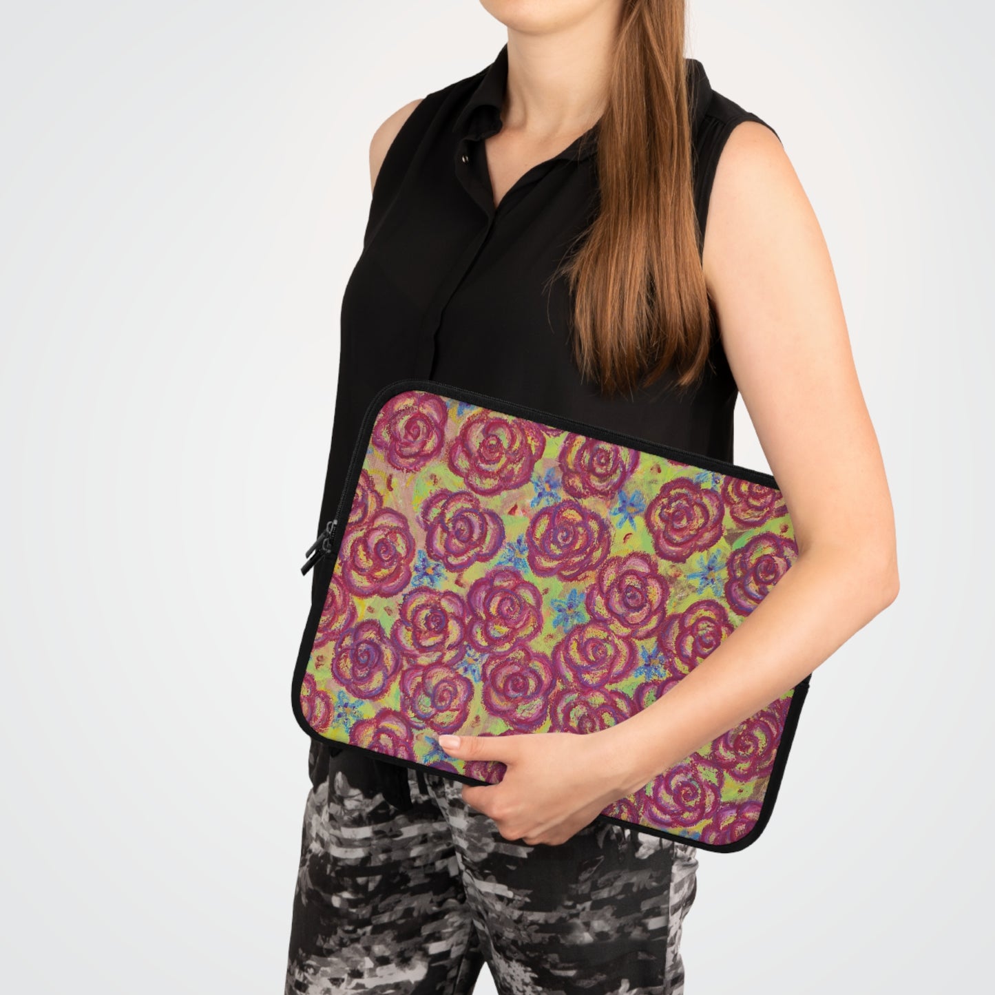 Art Laptop/Tablet Sleeve - Magenta Roses