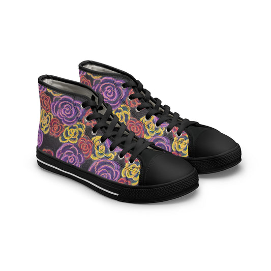 Art High Top Sneakers - Midnight Roses
